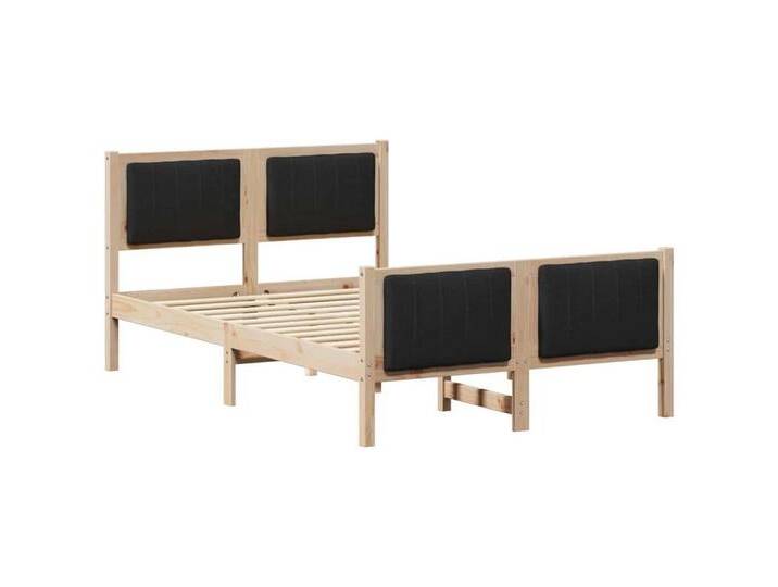 vidaXL Bett Bettgestell Braun und Schwarz 120 x 200 cm Massivholz Kiefer (1-tlg), braun von vidaXL