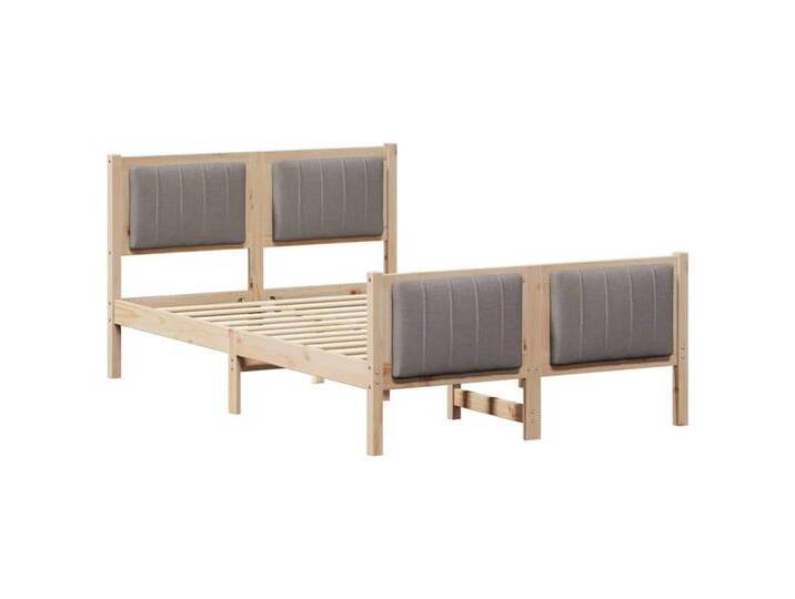 vidaXL Bett Bettgestell Braun und Taupe 120 x 200 cm Massivholz Kiefer (1-tlg), braun von vidaXL