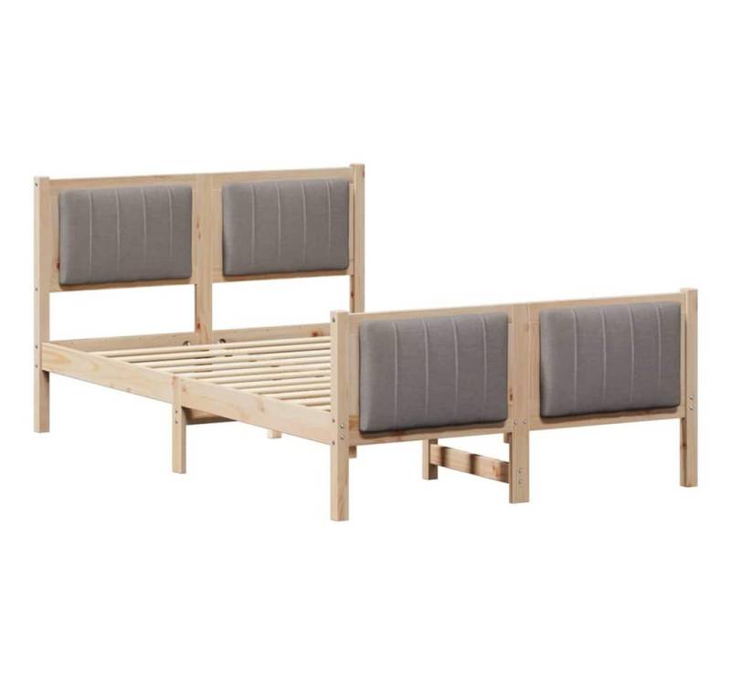 vidaXL Bett Bettgestell Braun und Taupe 120 x 200 cm Massivholz Kiefer (1-tlg) von vidaXL