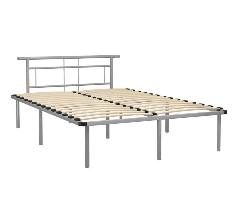 vidaXL Bett Bettgestell Grau Metall 140x200 cm von vidaXL