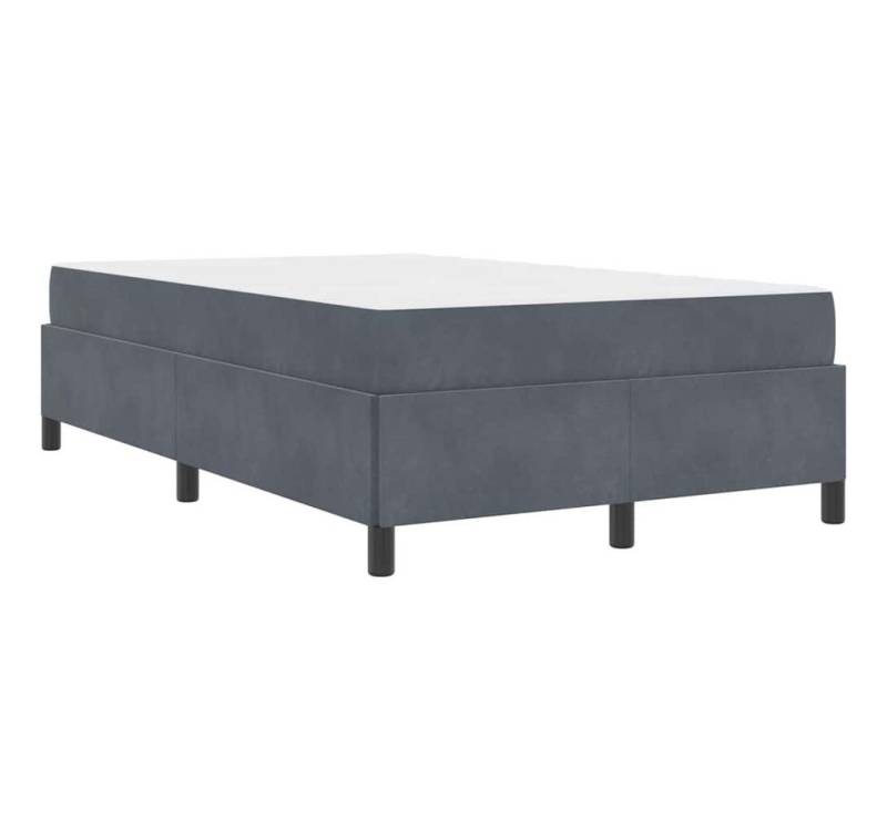 vidaXL Bett Bettgestell Sonstiges Weiß und Hellgrau 120 x 200 cm Samt (1-tlg) von vidaXL