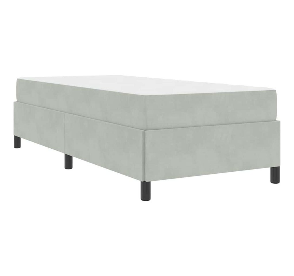vidaXL Bett Bettgestell Sonstiges Weiß und Hellgrau 80 x 200 cm Samt (1-tlg) von vidaXL