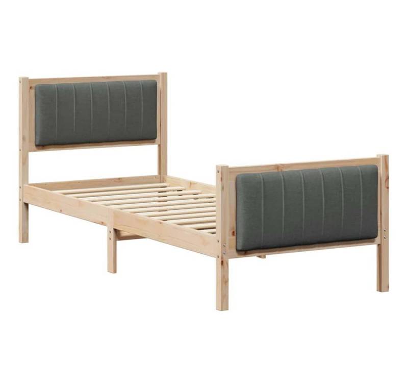 vidaXL Bett Bettgestell Braun und Dunkelgrau 75 x 190 cm Massivholz Kiefer (1-tlg) von vidaXL
