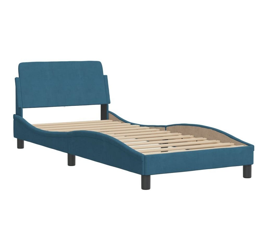 vidaXL Bett Bettgestell mit Kopfteil Blau 80x200 cm Samt von vidaXL