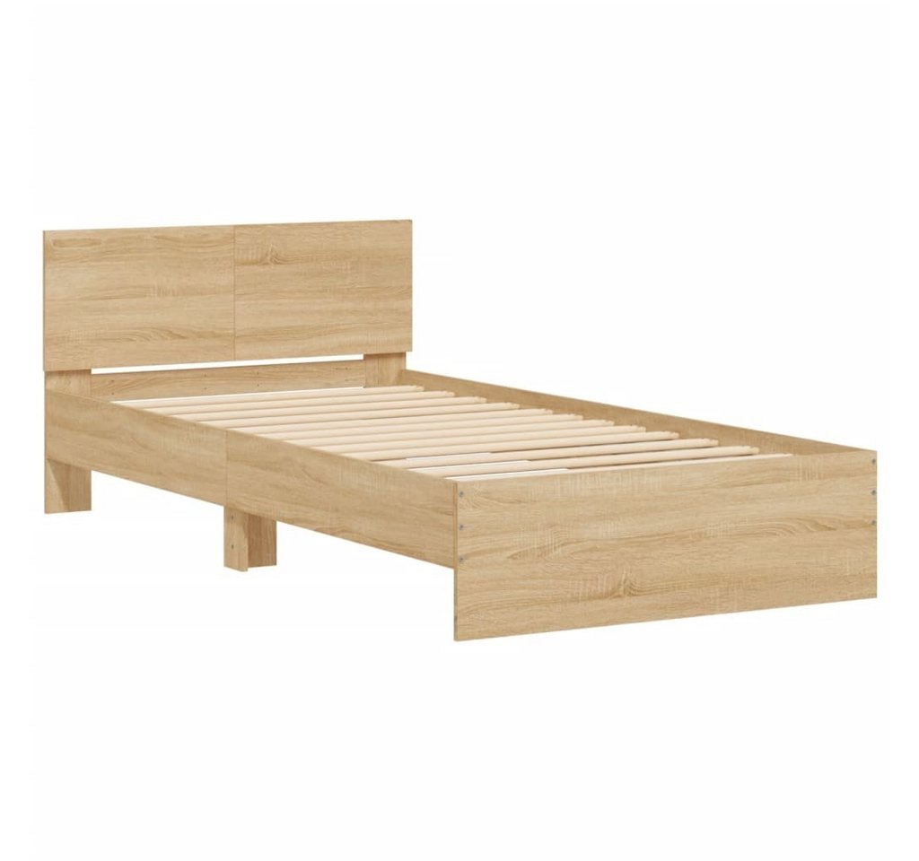 vidaXL Bett Bettgestell mit Kopfteil Sonoma-Eiche 90x200 cm Holzwerkstoff von vidaXL