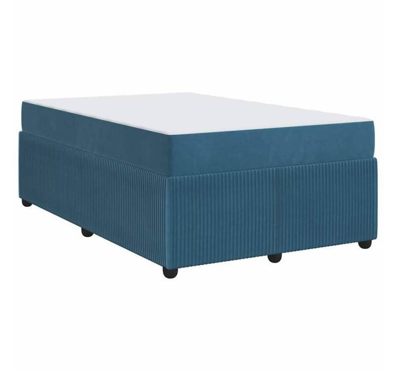 vidaXL Bett Bettgestell mit Matratze mit Matratze Blau 120 x 200 cm Samt (1-tlg) von vidaXL