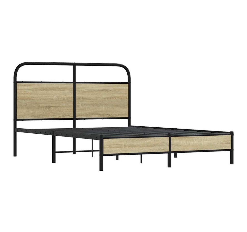 vidaXL Bett Bettgestell ohne Matratze 135x190 cm Sonoma-Eiche Holzwerkstoff von vidaXL