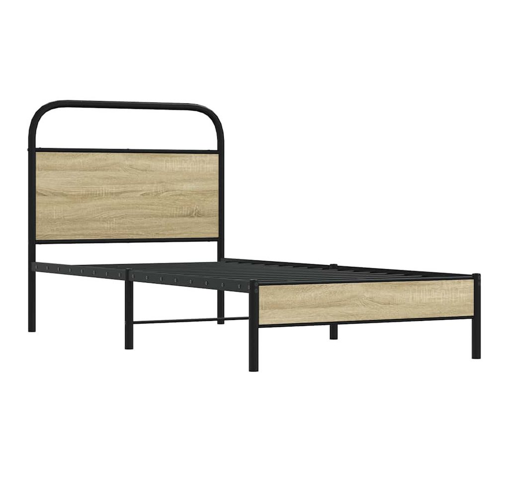 vidaXL Bett Bettgestell ohne Matratze 75x190 cm Sonoma-Eiche Holzwerkstoff von vidaXL