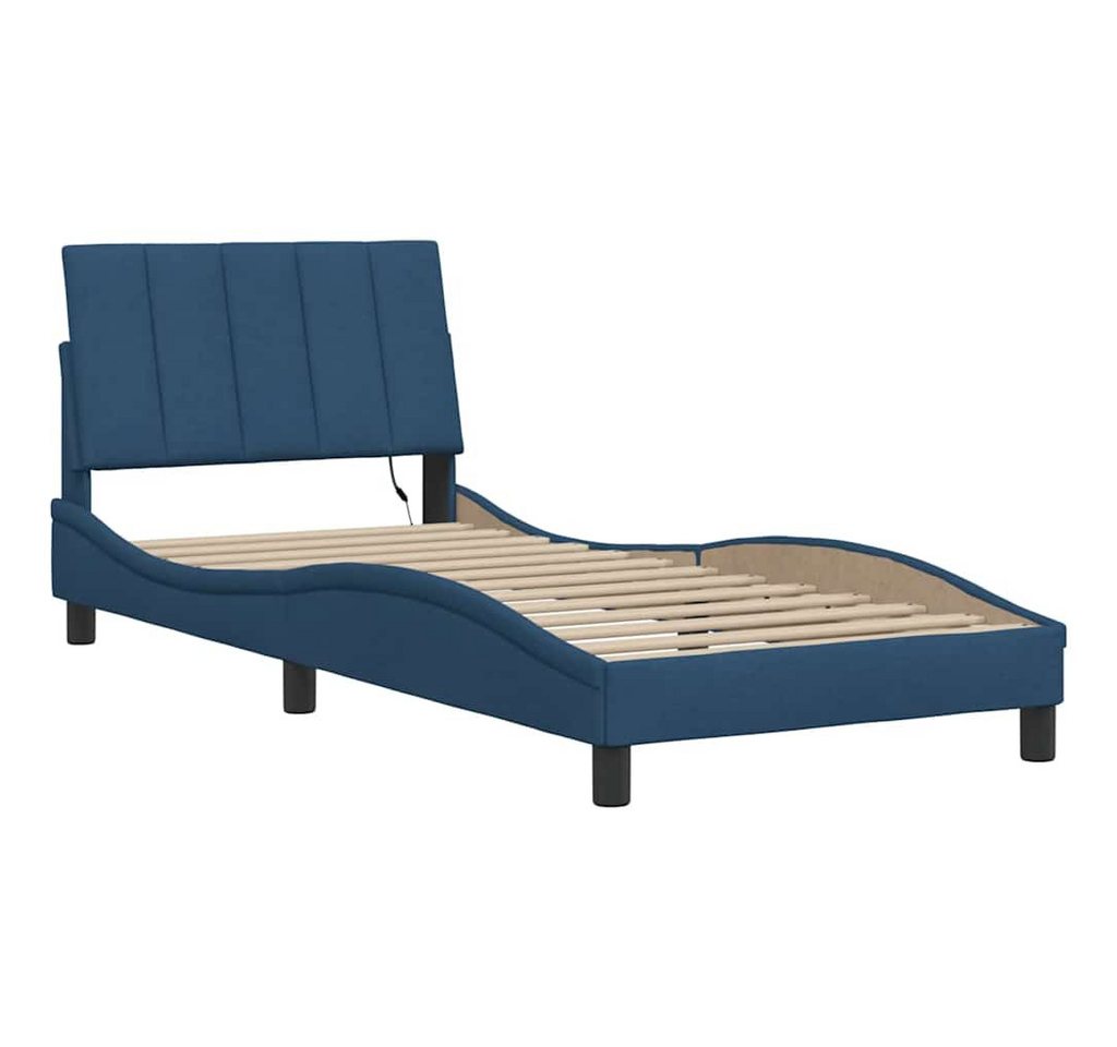 vidaXL Bett Bettgestell ohne Matratze "Hanko" Blau 80x200 cm Stoff von vidaXL