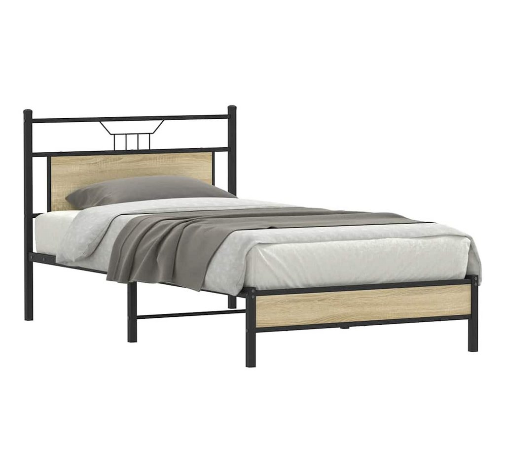 vidaXL Bett Bettgestell ohne Matratze Sonoma-Eiche 100x200 cm Holzwerkstoff von vidaXL
