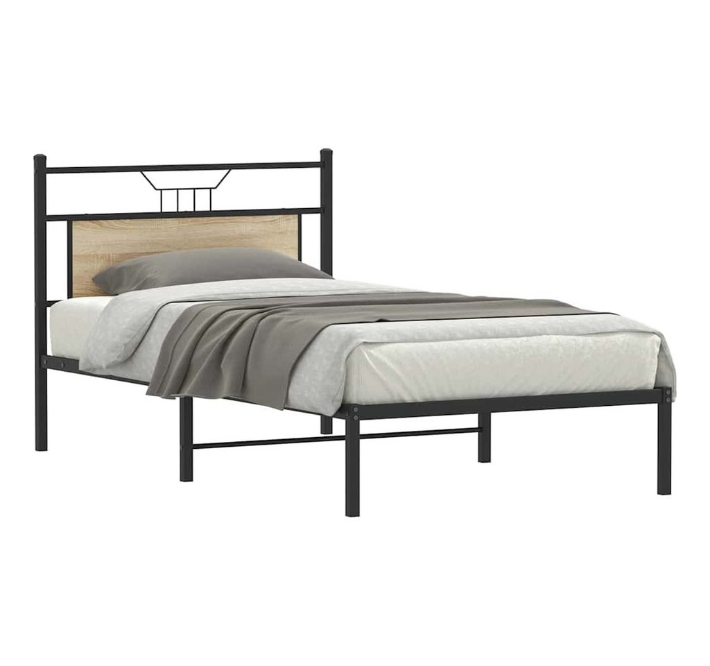 vidaXL Bett Bettgestell ohne Matratze Sonoma-Eiche 107x203 cm Holzwerkstoff von vidaXL