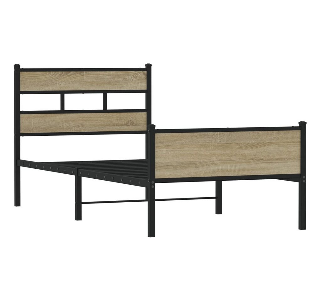 vidaXL Bett Bettgestell ohne Matratze Sonoma-Eiche 75x190 cm Holzwerkstoff von vidaXL
