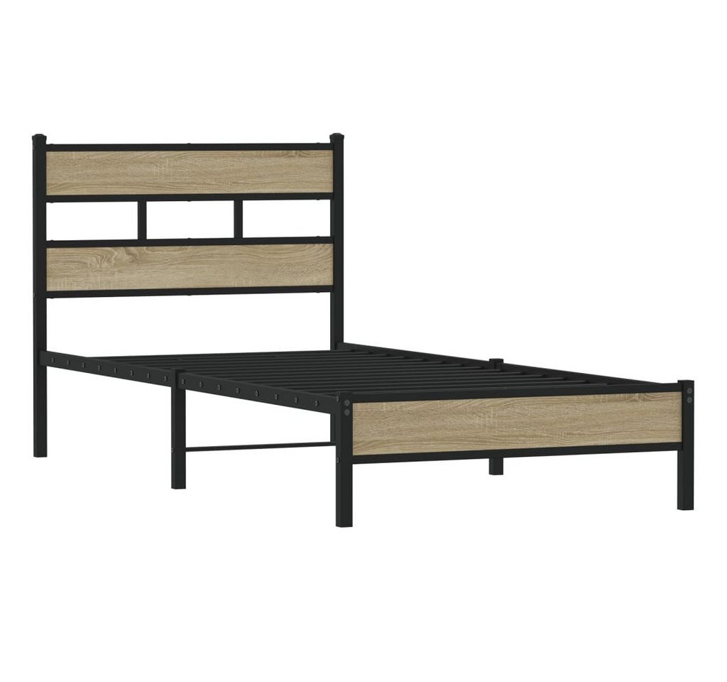 vidaXL Bett Bettgestell ohne Matratze Sonoma-Eiche 75x190 cm Holzwerkstoff von vidaXL