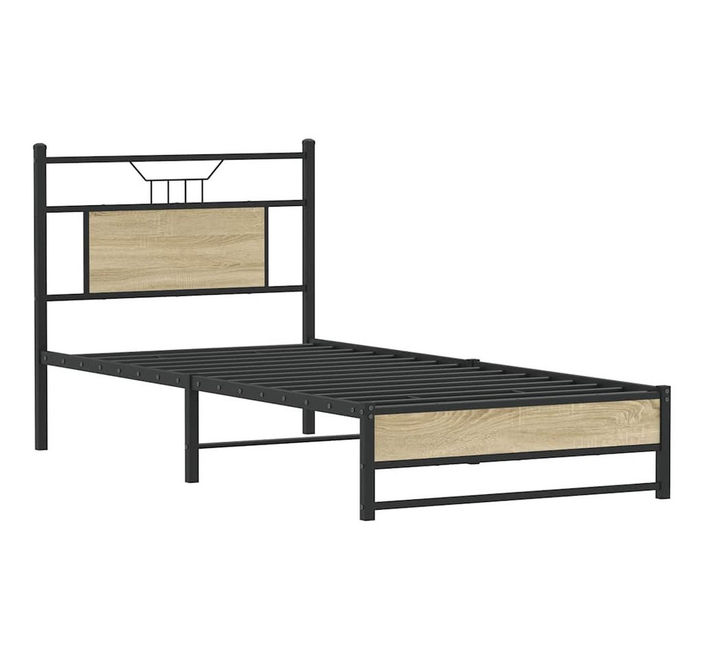 vidaXL Bett Bettgestell ohne Matratze Sonoma-Eiche 75x190 cm Holzwerkstoff von vidaXL