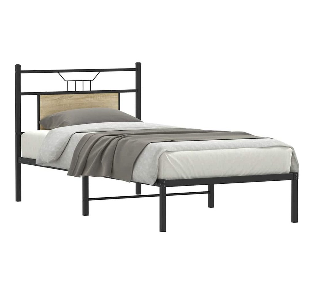 vidaXL Bett Bettgestell ohne Matratze Sonoma-Eiche 75x190 cm Holzwerkstoff von vidaXL