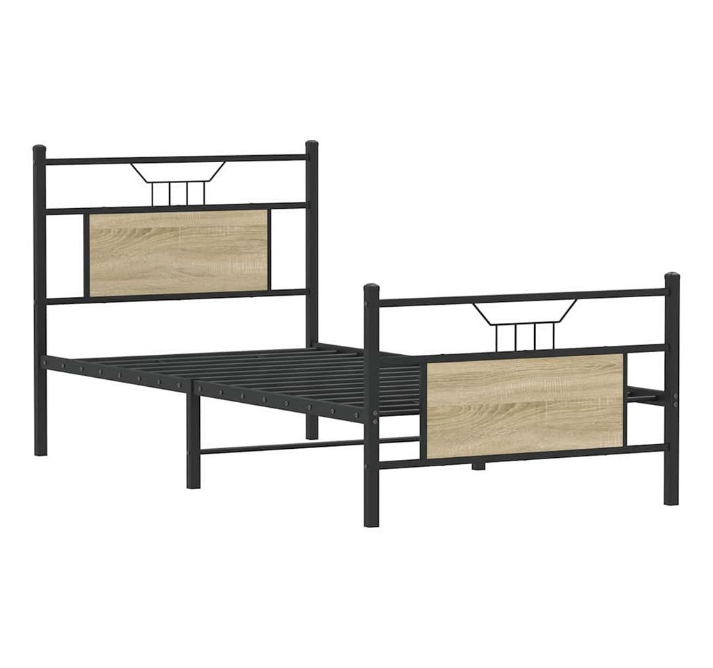 vidaXL Bett Bettgestell ohne Matratze Sonoma-Eiche 75x190 cm Holzwerkstoff von vidaXL
