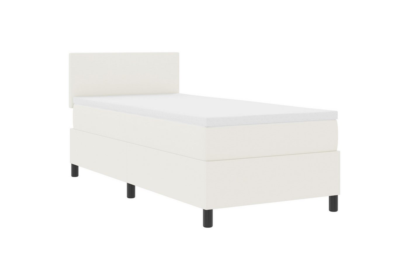 vidaXL Bett Box Spring Bett mit Matratze & LED Creme 80x200 cm Cordstoff (1-tlg) von vidaXL