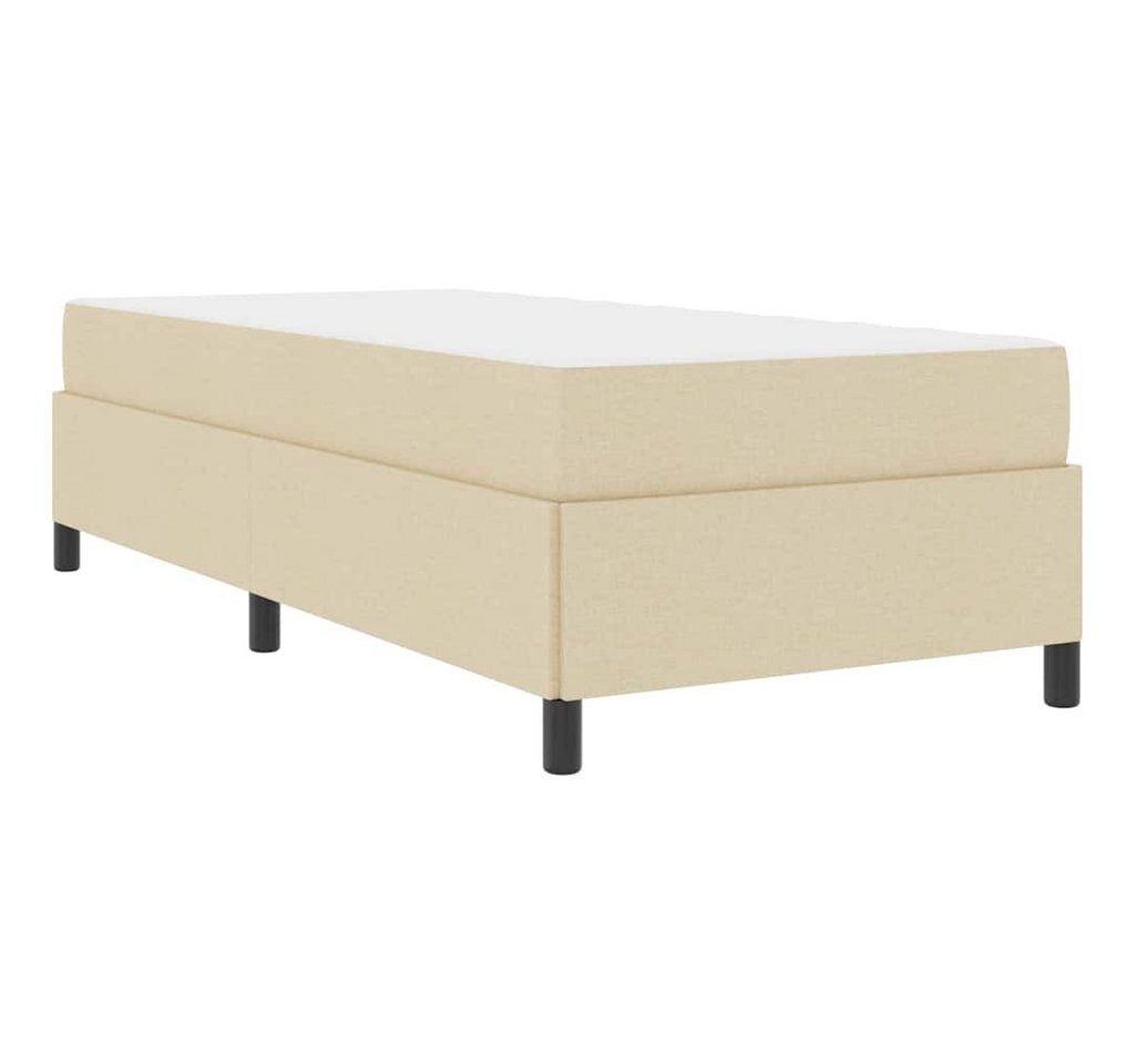 vidaXL Bett Boxspringbett Creme, Schwarz 100 x 200 cm Stoff, Ingenieurholz (1-tlg) von vidaXL