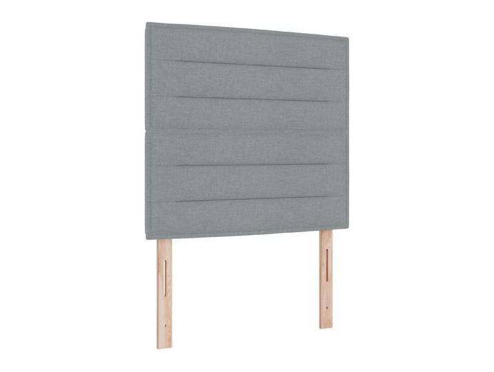 vidaXL Bett Boxspringbett mit Kopfteil Hellgrau 90 x 200 cm Gewebe (1-tlg), grau, Hellgrau von vidaXL
