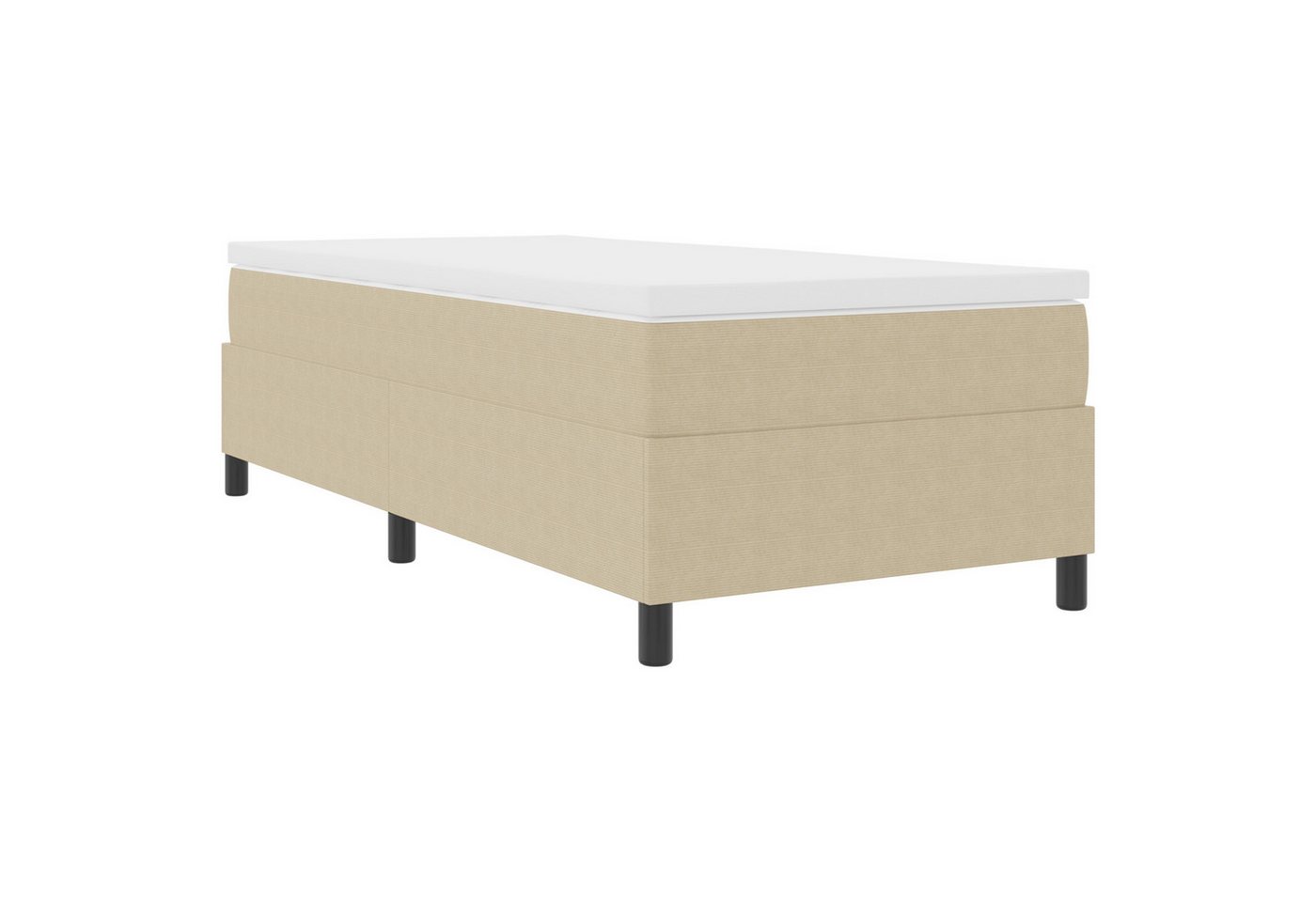 vidaXL Bett Boxspringbett mit Matratze Hellgrün Grau 100x200 cm Cordstoff (1-tlg) von vidaXL