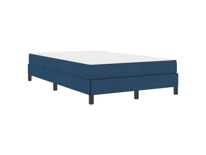 vidaXL Bett Boxspringbett mit Matratze Blau 120 x 200 cm Stoff (1-tlg), blau von vidaXL