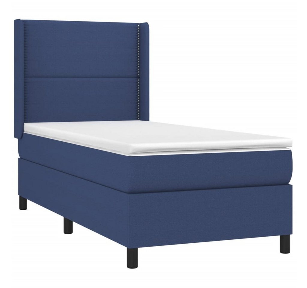 vidaXL Bett Boxspringbett mit Matratze Blau 90x200 cm Stoff von vidaXL