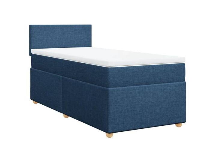 vidaXL Bett Boxspringbett mit Matratze Blau 80x200 cm Stoff, blau, Schlichtes Design, Blau von vidaXL