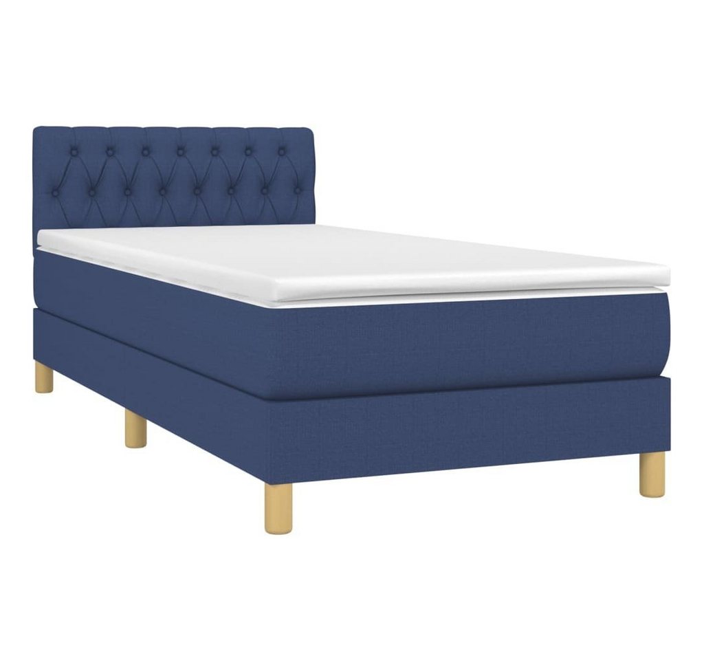 vidaXL Bett Boxspringbett mit Matratze Blau 80x200 cm Stoff von vidaXL