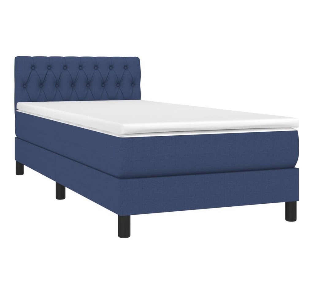 vidaXL Bett Boxspringbett mit Matratze Blau 80x200 cm Stoff von vidaXL