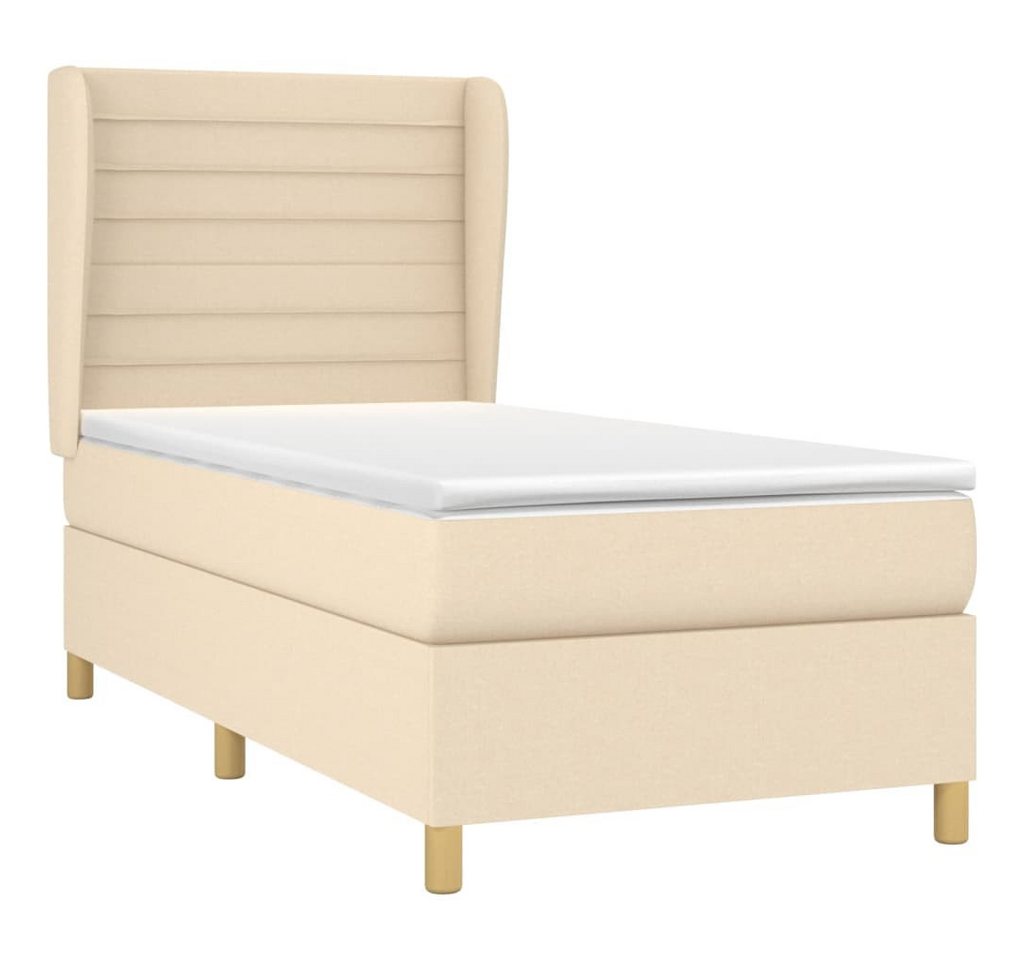 vidaXL Bett Boxspringbett mit Matratze Creme 80x200 cm Stoff von vidaXL