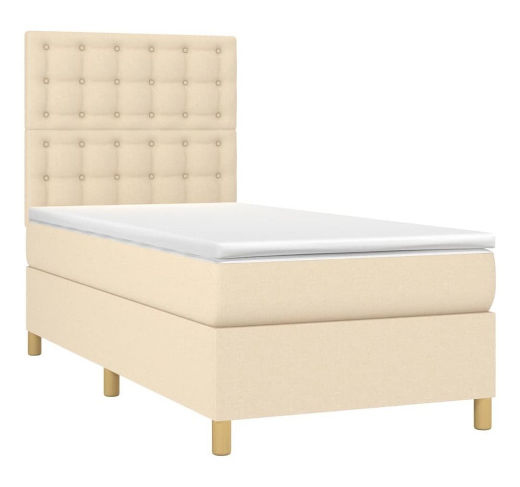 vidaXL Bett Boxspringbett mit Matratze Creme 80x200 cm Stoff von vidaXL