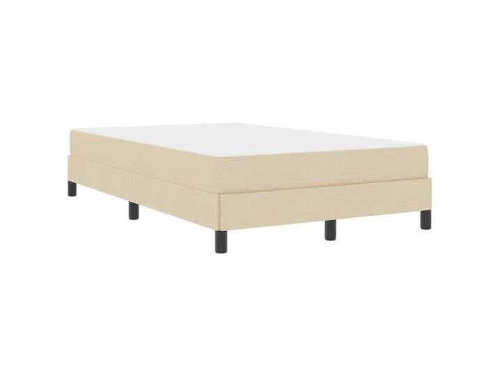 vidaXL Bett Boxspringbett mit Matratze Creme 120 x 200 cm Stoff (1-tlg) von vidaXL