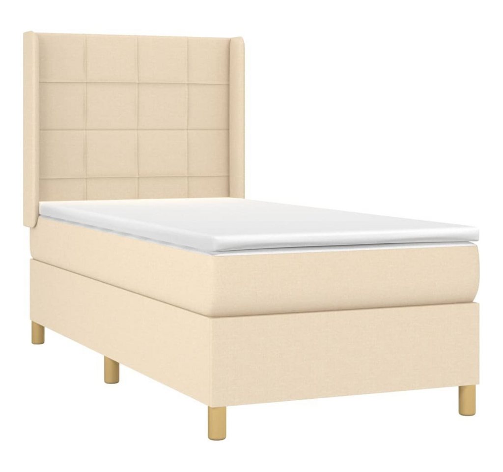 vidaXL Bett Boxspringbett mit Matratze Creme 80x200 cm Stoff von vidaXL