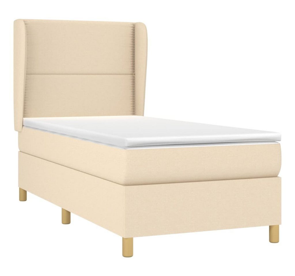 vidaXL Bett Boxspringbett mit Matratze Creme 80x200 cm Stoff von vidaXL