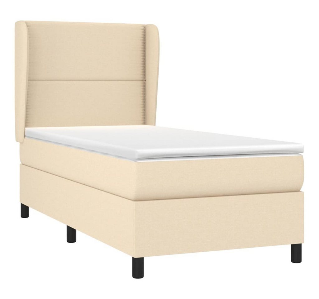 vidaXL Bett Boxspringbett mit Matratze Creme 90x200 cm Stoff von vidaXL