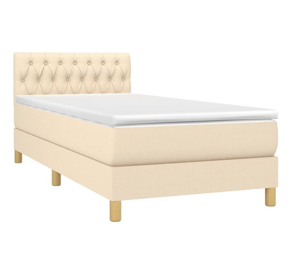 vidaXL Bett Boxspringbett mit Matratze Creme 80x200 cm Stoff von vidaXL