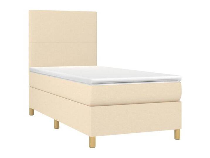 vidaXL Bett Boxspringbett mit Matratze Creme 80x200 cm Stoff, Schlichtes Design, Creme von vidaXL