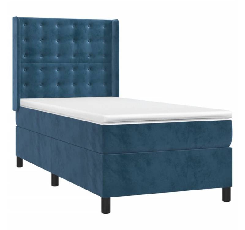 vidaXL Bett Boxspringbett mit Matratze Dunkelblau 80x200 cm Samt von vidaXL