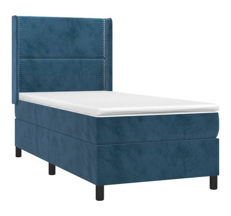 vidaXL Bett Boxspringbett mit Matratze Dunkelblau 80x200 cm Samt von vidaXL