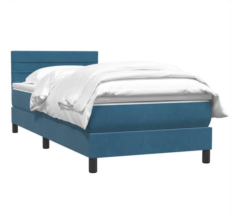 vidaXL Bett Boxspringbett mit Matratze Dunkelblau 80x210 cm Samt von vidaXL