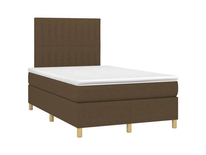 vidaXL Bett Boxspringbett mit Matratze Dunkelbraun 120x190 cm Stoff, braun, Vertical stripes, Dunkelbraun von vidaXL