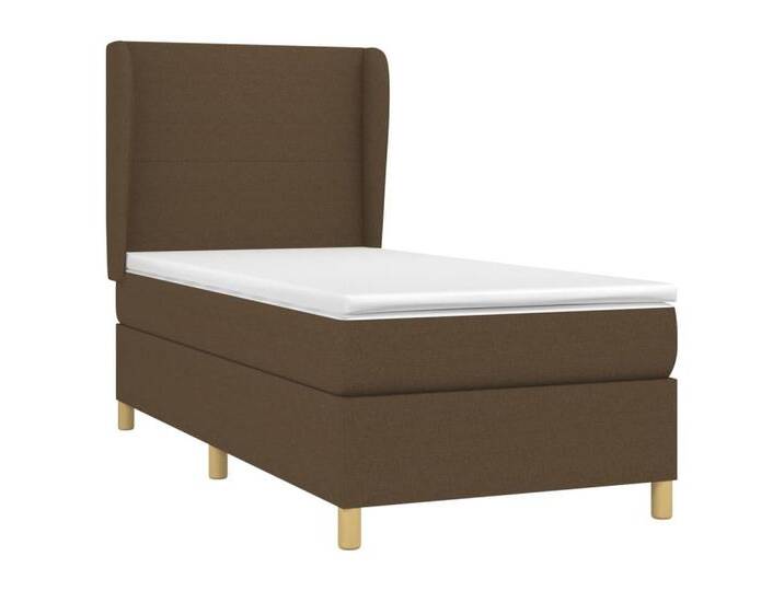vidaXL Bett Boxspringbett mit Matratze Dunkelbraun 80x200 cm Stoff, braun, Schlichtes Design, Dunkelbraun von vidaXL