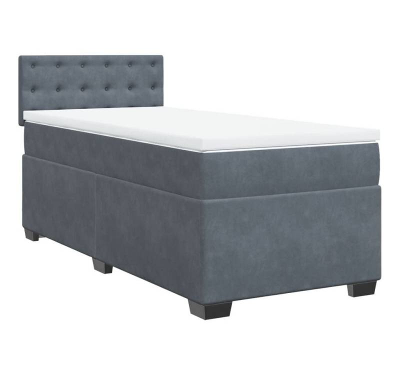 vidaXL Bett Boxspringbett mit Matratze Dunkelgrau 90x190 cm Samt von vidaXL