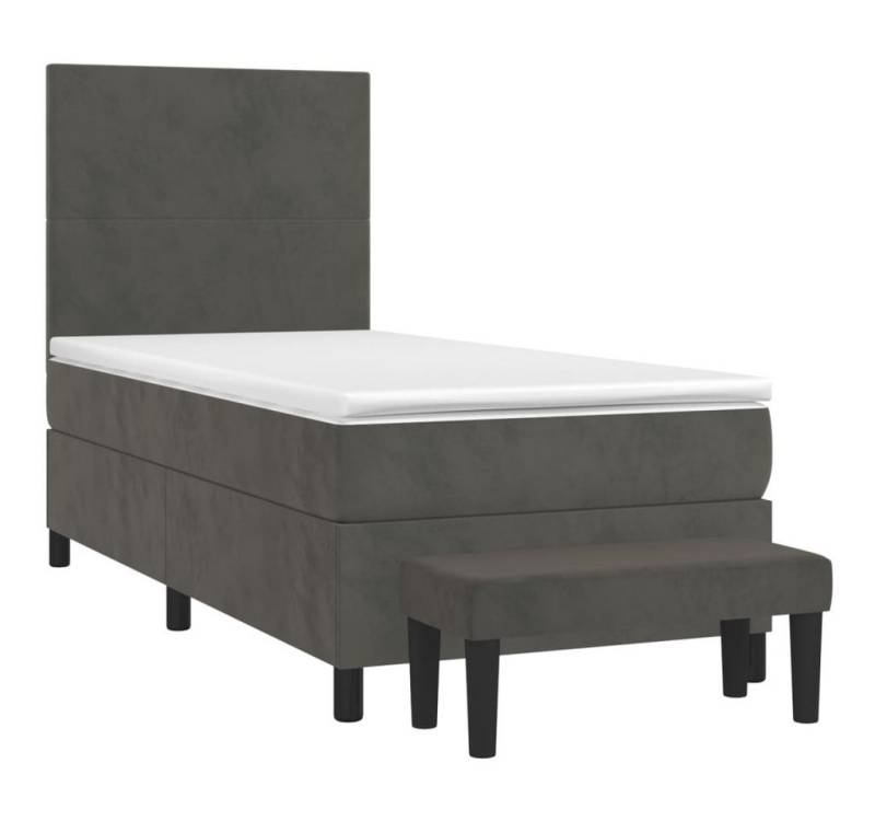 vidaXL Bett Boxspringbett mit Matratze Dunkelgrau 80x200 cm Samt von vidaXL