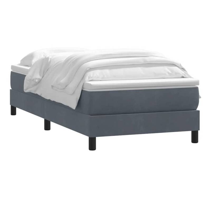 vidaXL Bett Boxspringbett mit Matratze Dunkelgrau 80x210 cm Samt von vidaXL