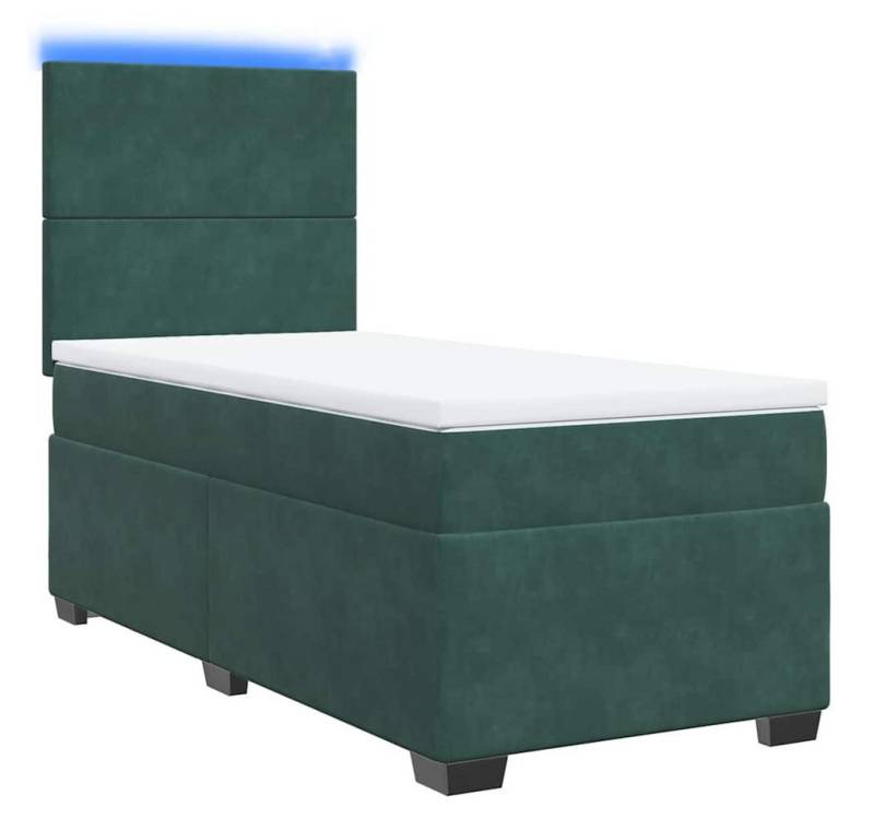 vidaXL Bett Boxspringbett mit Matratze Dunkelgrün 80x200 cm Samt von vidaXL