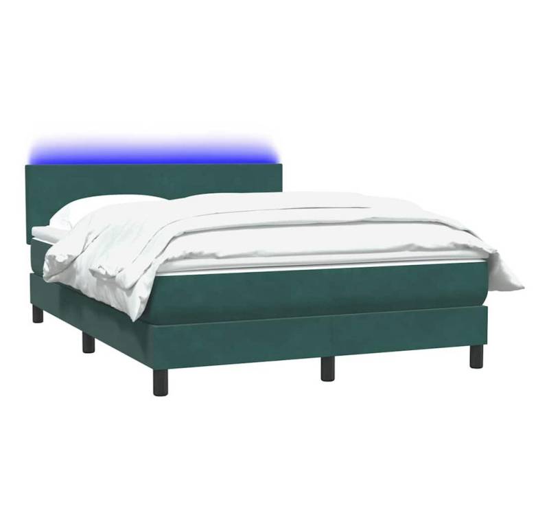vidaXL Bett Boxspringbett mit Matratze Dunkelgrün 140x210 cm Samt von vidaXL
