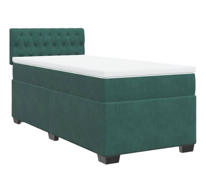 vidaXL Bett Boxspringbett mit Matratze Dunkelgrün 80x200 cm Samt von vidaXL