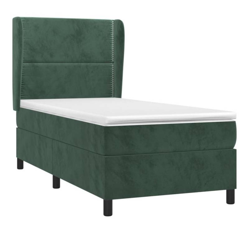 vidaXL Bett Boxspringbett mit Matratze Dunkelgrün 80x200 cm Samt von vidaXL