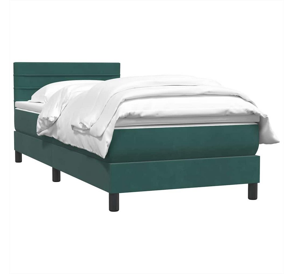 vidaXL Bett Boxspringbett mit Matratze Dunkelgrün 80x210 cm Samt vidaXL Bett Boxspringbett mit Matratze Dunkelgrün 80x210 cm Samt von vidaXL